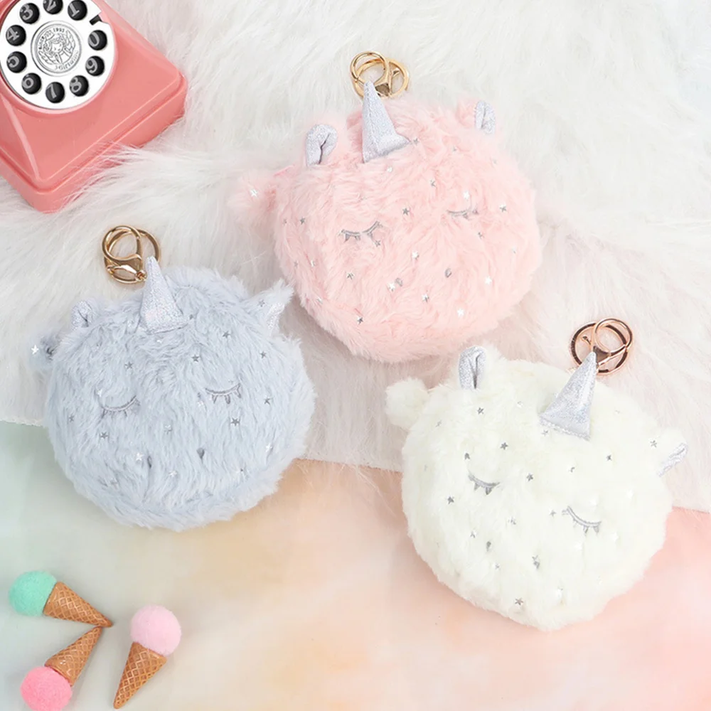 

1PC Design Pouch Adorable Plush Handbag Fashion Coin Bag Storage Bag Portable Outdoor Purse )