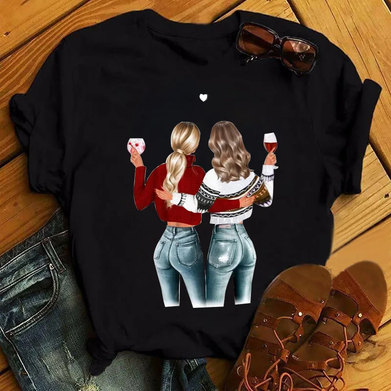 Женская футболка с круглым вырезом и графическим принтом в стиле Харадзюку -