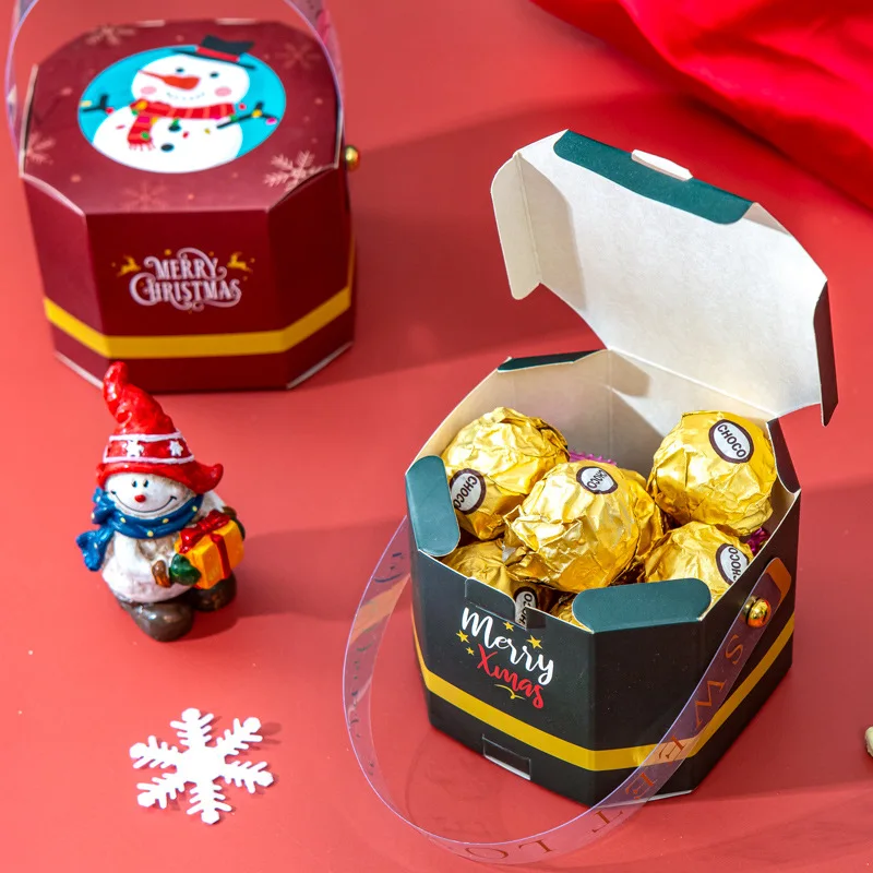 Portable Christmas Paper Gift Packaging Box Christmas Cartoon Printing Gift Box