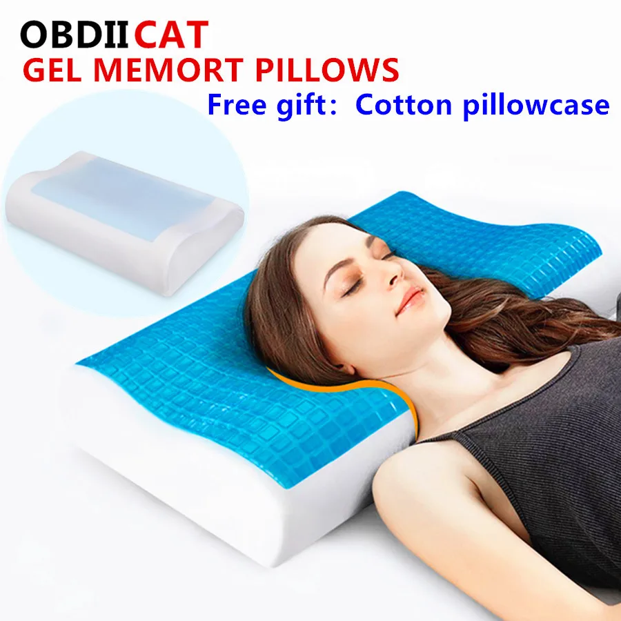 

Подушка из пены с памятью, гелевая Ортопедическая подушка для шеи с медленным восстановлением шейки, антихраповые шейные плечи, расслабляю...