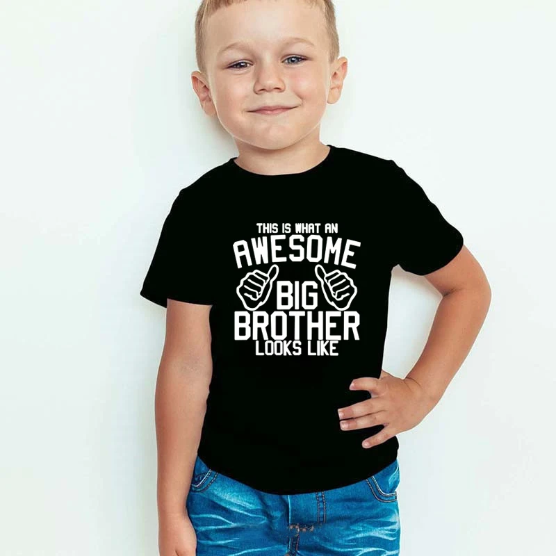 

2022 An Awesome Big Brother Look Like T-Shirt for Girls Summer Clothing Fashion Boys Tees Summer Short Sleeves Tops Tees