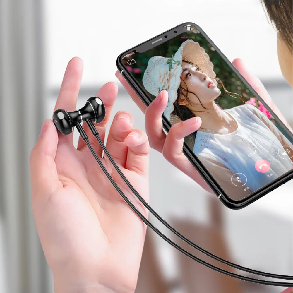 Спортивные магнитные шейные беспроводные Bluetooth наушники-вкладыши стерео