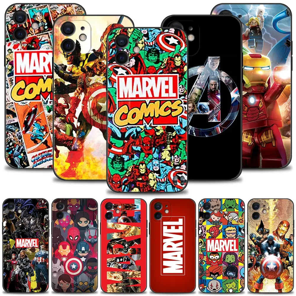 

Marvel Superheroes The Avengers Phone Case For iPhone 12 13 Mini 11 Pro Max 7 8 6 6S Plus XR X XS 5 5S SE 2020 Silicone Cover