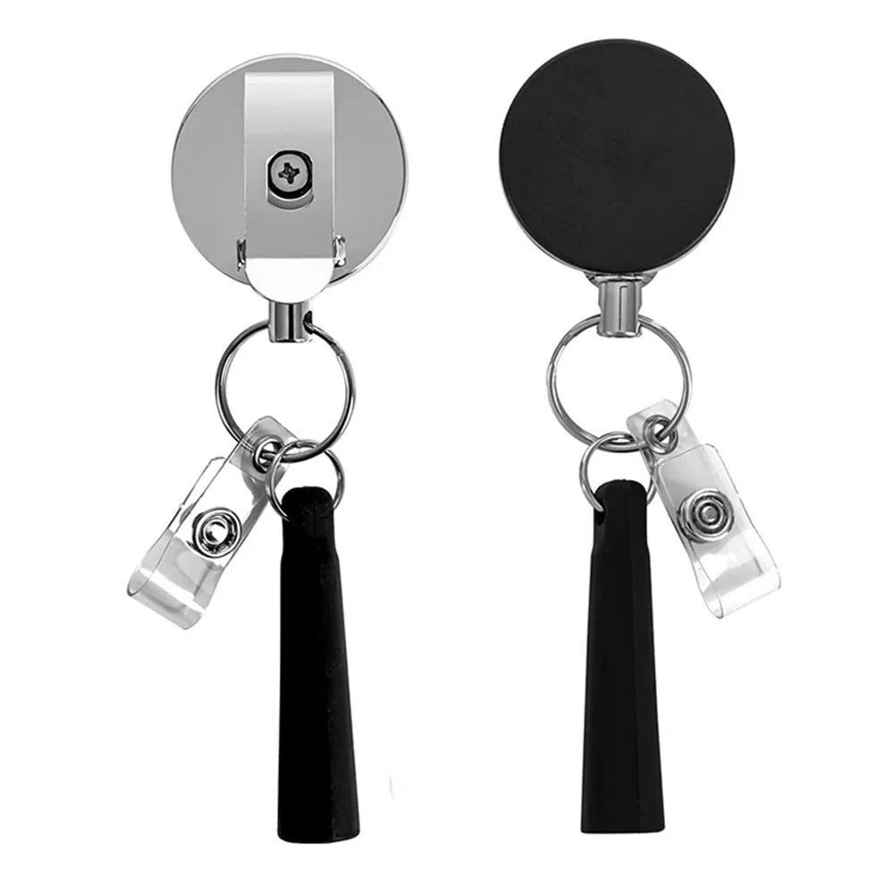 

Belt Rope Office Lanyard Clip Name Tag Holder Keyring Id Card Key Ring Cord Reel Retract Pull Key Chain Recoil Badge Clip