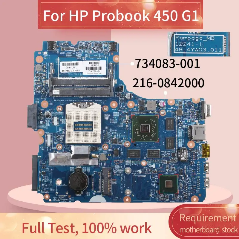 734083 001 734724 601 материнская плата для ноутбука HP Probook 440 450 470 G1 ZSO51 12241 1 48.4YW03.011