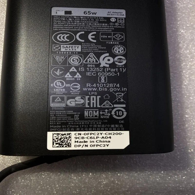

New Adapter 19.5V 3.34A 65W 7.4x5.0mm Cable For Latitude 3340 7480 7490 Laptop Power Charger