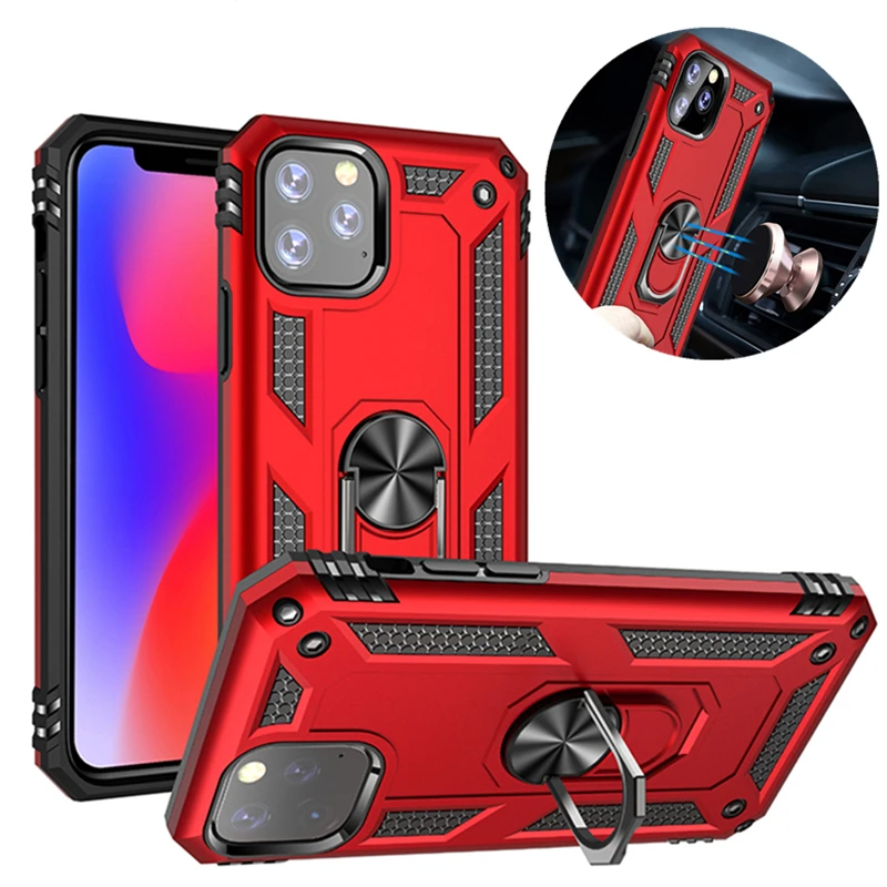 Чехол для Iphone 11 Pro Max X XS XR металлическое кольцо магнитный автомобильный держатель