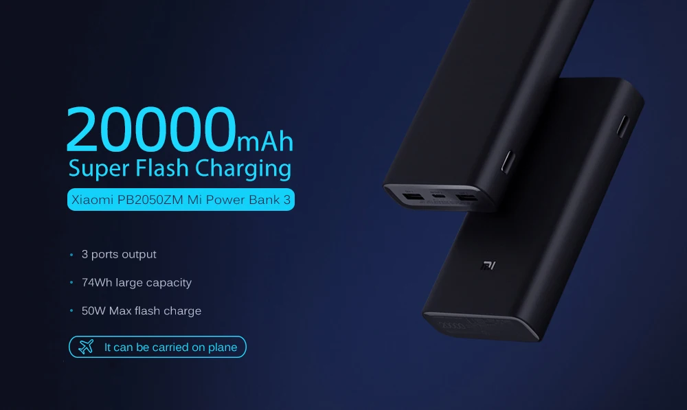 Xiao mi power Bank 3 супер быстрое зарядное устройство 20000 мАч 50 Вт Максимальная Быстрая зарядка портативный PB2050ZM usb type C mi power bank для ноутбука телефона