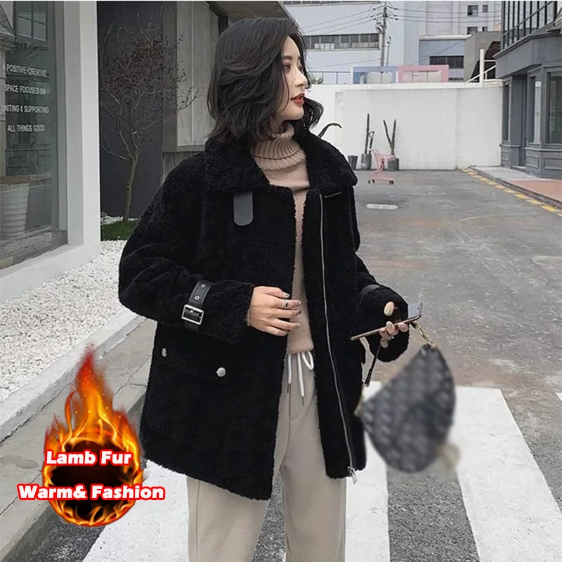 Шуба Женская осенне-зимняя из искусственной овечьей кожи | одежда