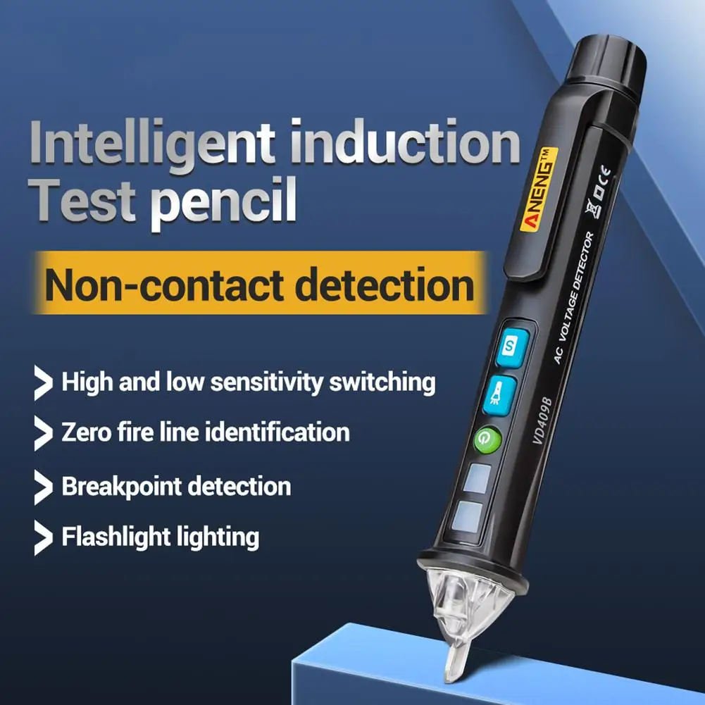 

Non-contact LED Flashlight AC/DC Voltage Meter Electric Compact Pen Intelligent Sound And Light Alarm Voltage Test Pencil