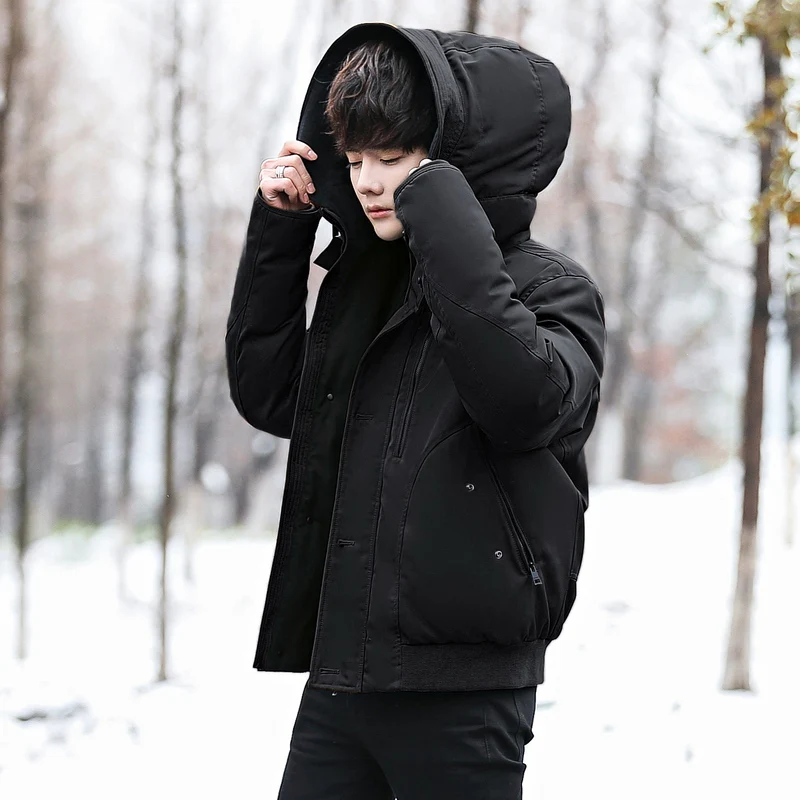 Мужской пуховик piumino uomo inverno 2 цвета черный doudoune куртка мужская с капюшоном ветрозащитная Верхняя одежда Повседневная белая пуховая куртка s Мужская