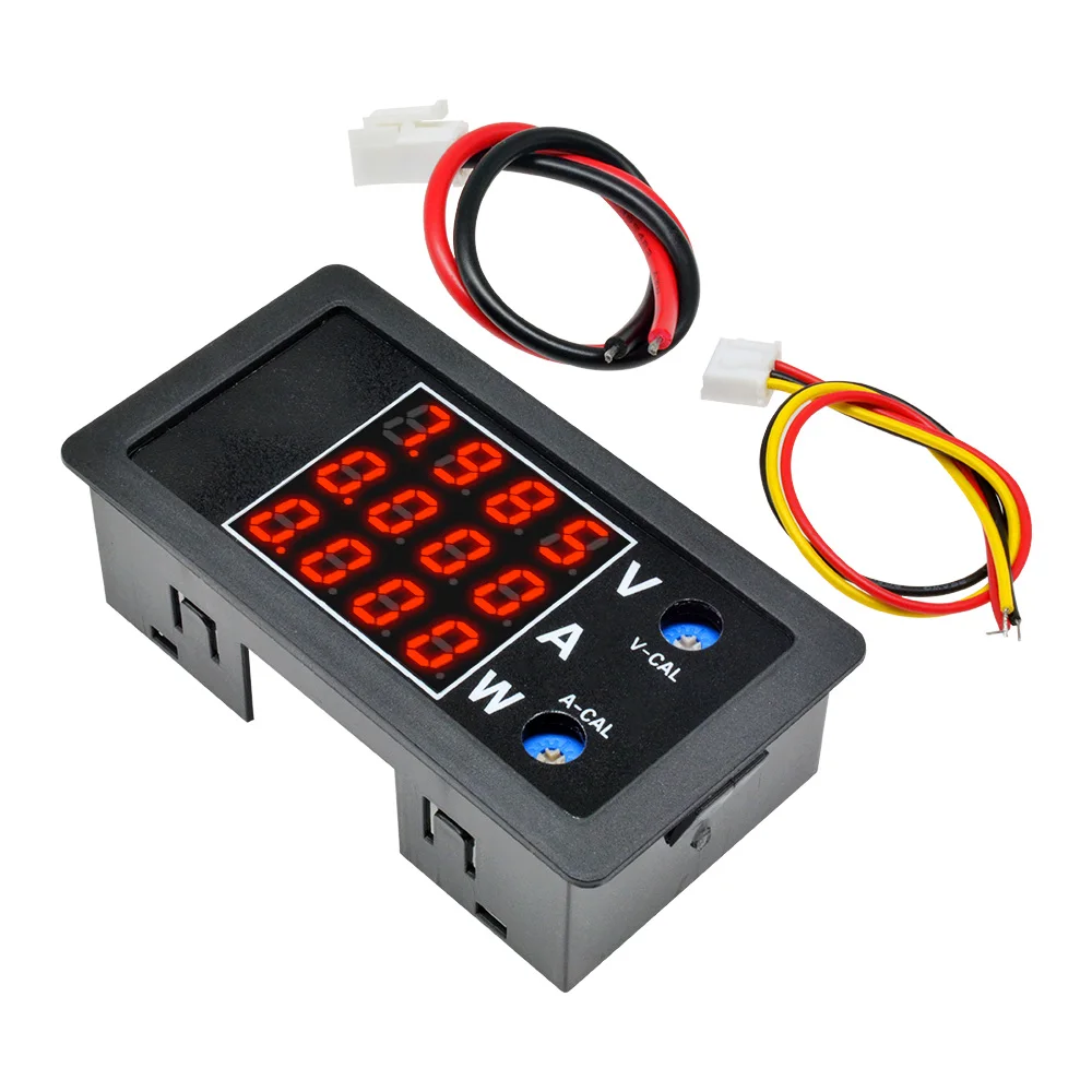 DC 0-100V 10A 1000W цифровой светодиодный Вольтметр Амперметр ваттметр Напряжение ток Питание энергии метр тестер с ЖК-экраном звуковой сигнал тревоги монитор