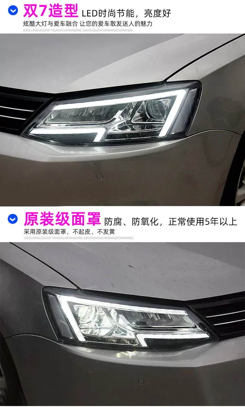 KOWELL автомобильный Стайлинг для vw 2012- jetta светодиодный фары для VW jetta MK6 все светодиодные передние фары Би-светодиодный объектив фары