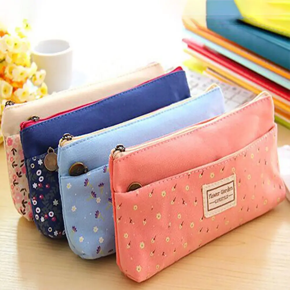 1 шт. сумка для ручки с двойной молнией портативный косметический чехол Kawaii