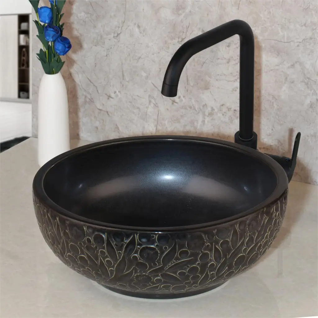 Basin Faucet sets 03 Ванная раковина умывальник набор керамический Санузел раковина набор латунный кран смеситель золотистый водопроводный кран Бамбук смеситель водопад - Цвет: Basin Faucet sets 03
