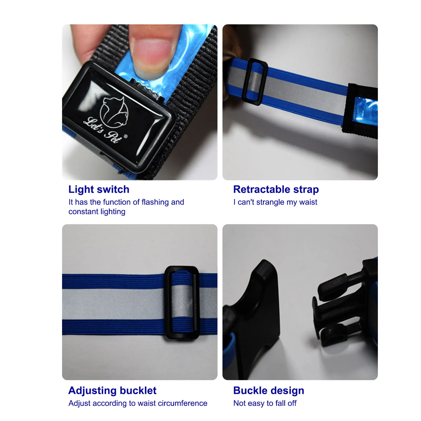 

LED Running Waist Belt USB Rechargeable Waterproof Glowing Night RunningWaistband With Flash Modes Light