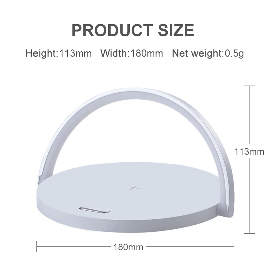Creative Table Lamp 10W Wireless Charger Mobile Phone Charging Stand Touch Dimming Eye Protection Night Light Holder | Лампы и