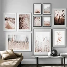 Пейзаж Настенный в скандинавском стиле, настенная Картина на холсте с изображением природы, растений, цветов, Современное украшение для гостиной и спальни