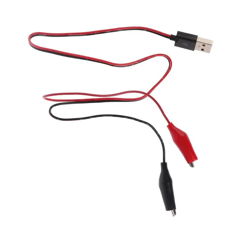

100% Brand New and High Quality 55CM Alligator Test Clips Clamp to USB Male Connector Power Supply Adapter Wire Cord Line