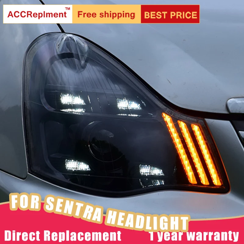2 шт. светодиодный фары для Nissan Sylphy 2006- светодиодный автомобильный фонарь ангельские глазки ксенон HID комплект Противотуманные фары светодиодный дневные ходовые огни