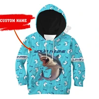 love shark printed hoodies kids pullover customize your name sweatshirt tracksuit t shirts boy girl funny animal apparel 24
