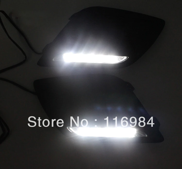 Дневные ходовые огни с черной крышкой 1 комплект белые светодиодный дневные для