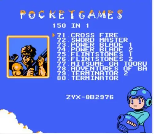 Картридж игровой 8-битный 60pin 150 в 1 без повтора Rockman 2 3 4 5 6 | Электроника