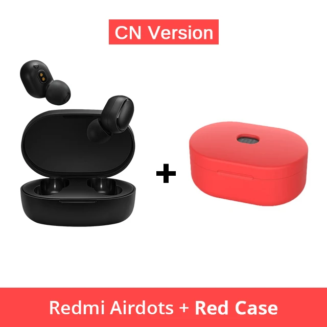 Оригинальные Xiaomi Redmi AirDots Беспроводные Bluetooth 5,0 наушники-вкладыши стерео бас наушники с микрофоном свободные наушники - Цвет: CN Add Red Case