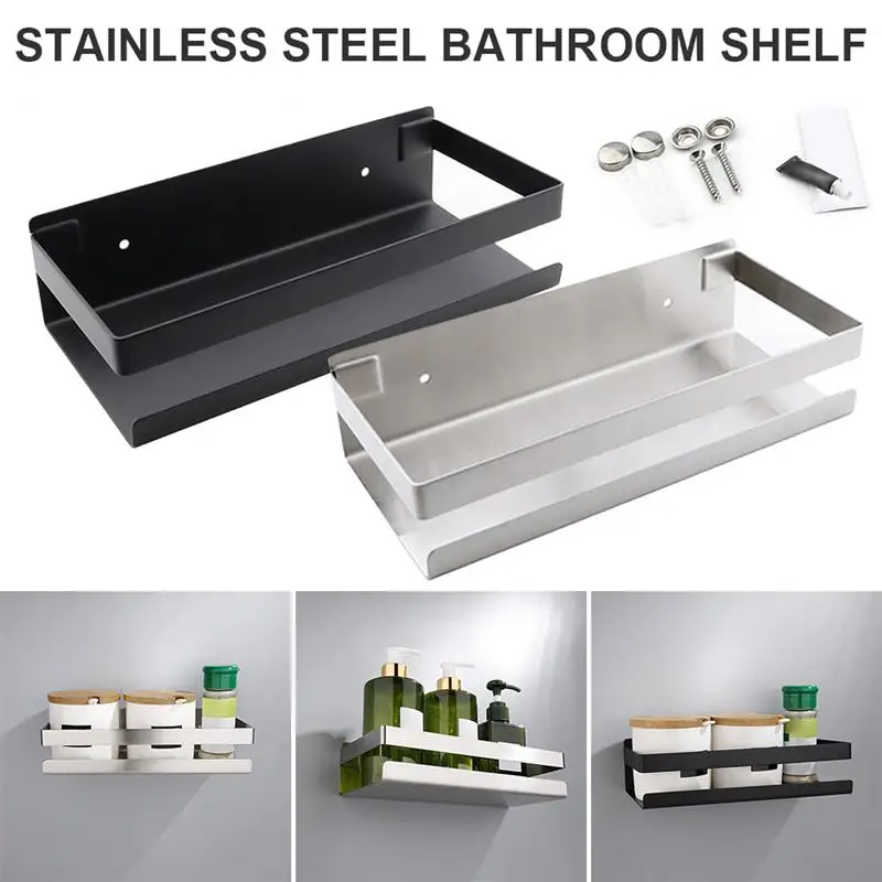 Wall Shelves Bathroom Adhesive Shower Shelf Bathroom Shelf Without Drilling Shower Caddy Stainless Steel