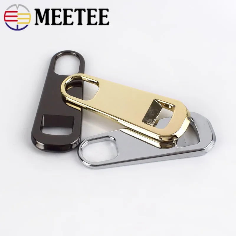 

20Pcs Eco-Friendly Metal Zipper Pullers for 5# 8# 10# Zippers Sliders Head Zip Pulls Tab Instant Repair Kit DIY Sewing Crafts