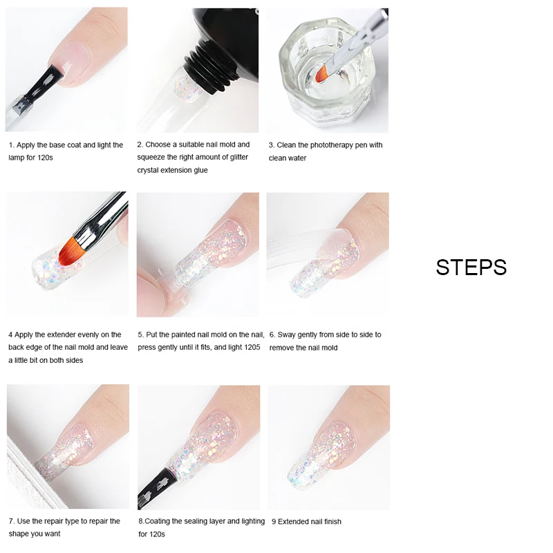 

Colorful Poly Nail Gel Kit All for manicure UV Gel Polish Extension Kit Slip Solution Acrylic Builder Gel Nail Base and Top Coat