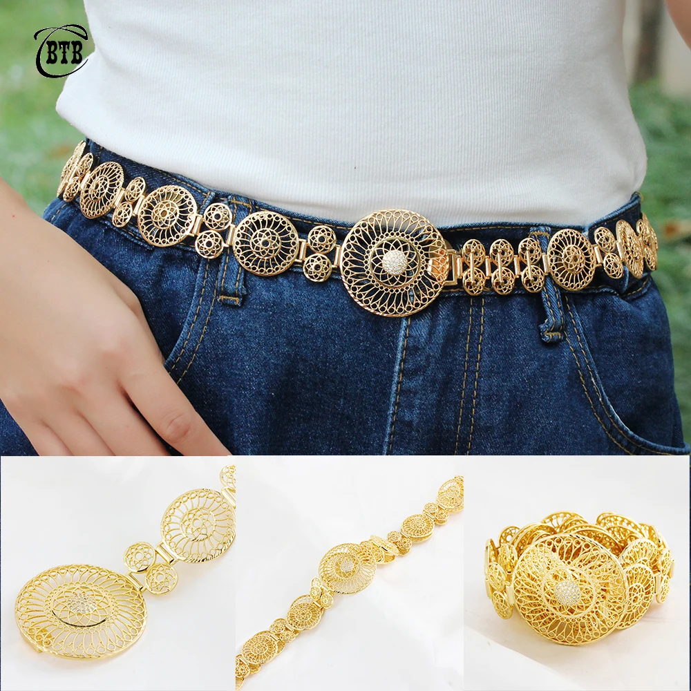 

High Quality Gold Wide Waist Chain Crystal Diamond Belts Wedding Dress Belt for Women Caftan Jewelry Bridal Accesary Gift