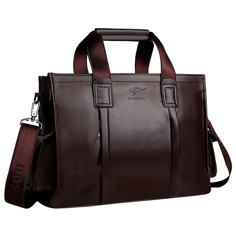 Портфель мужской из спилковой кожи модный саквояж на плечо роскошный чемоданчик