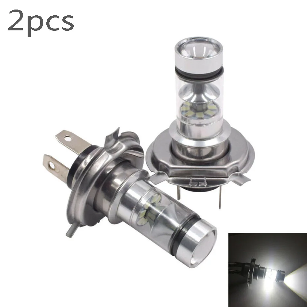 2 шт. H4 DC 12 V-24 V Автомобильный 100W 8000K 1800LM дальний/ближний свет 20-SMD XB-D PMMA Объектив противотуманный светильник для вождения лампы белый светодиодный светильник
