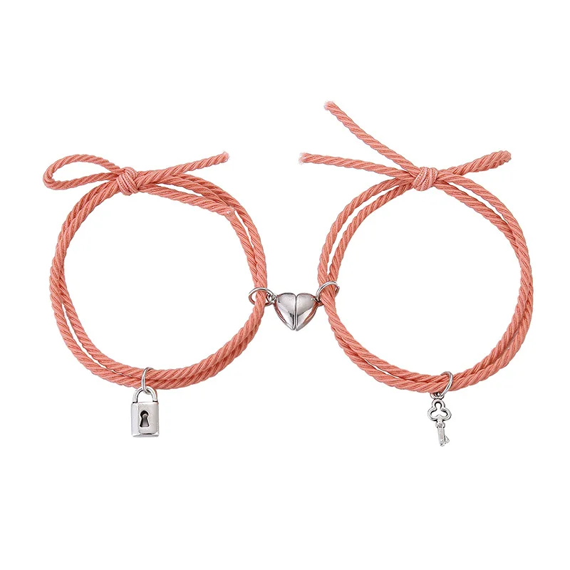 

Fashion Magnet Paired Bracelet For Lovers Distance Couple Braslet For Women Men Braided String Brazalete Minimalist Jewelry Gift