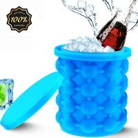 d2 portable 2 in 1 large silicone ice bucket mold with lid space saving ice cube create maker tools for kitchen party barware