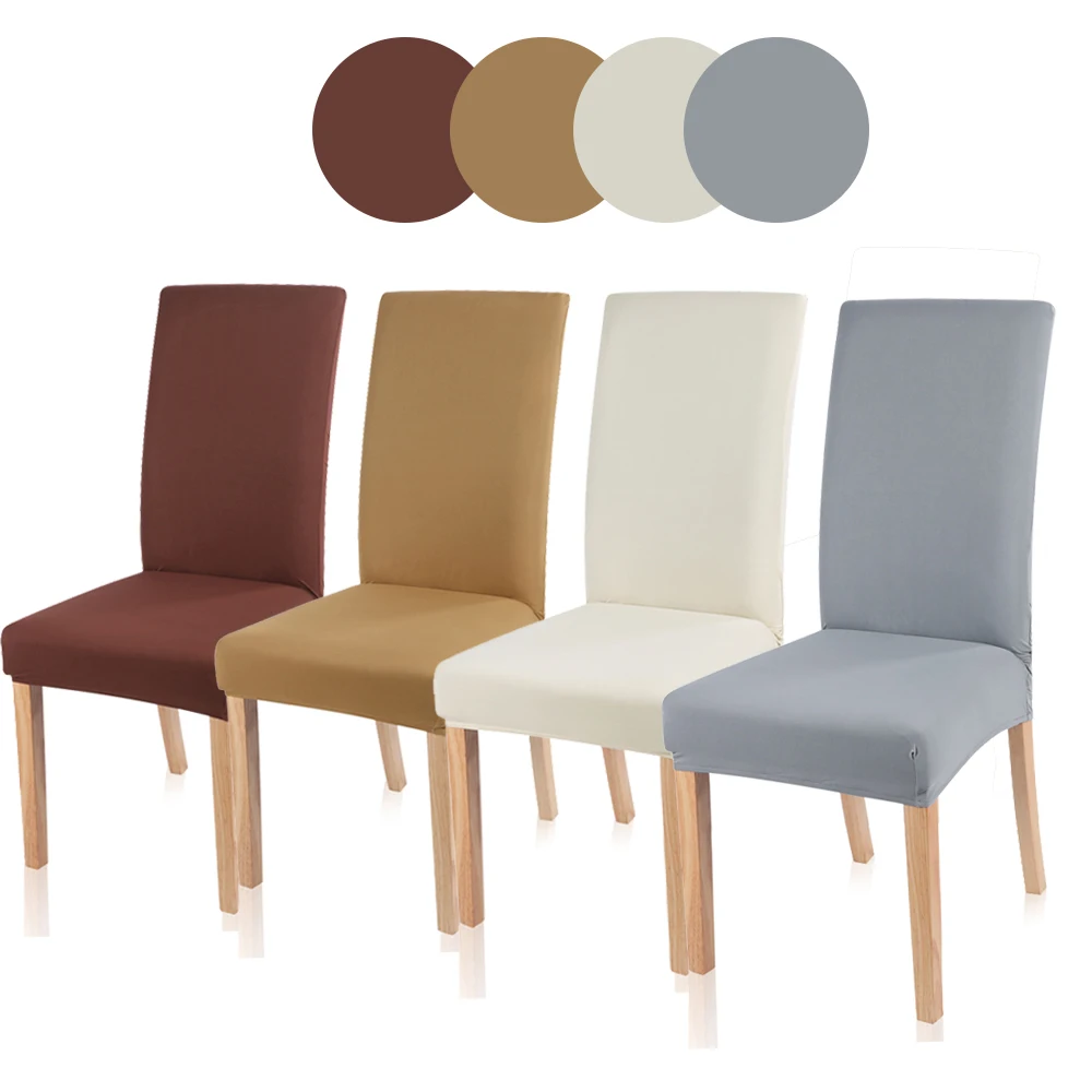 Однотонные чехлы из 2021 спандекса для столовой универсальные съемные Защитные