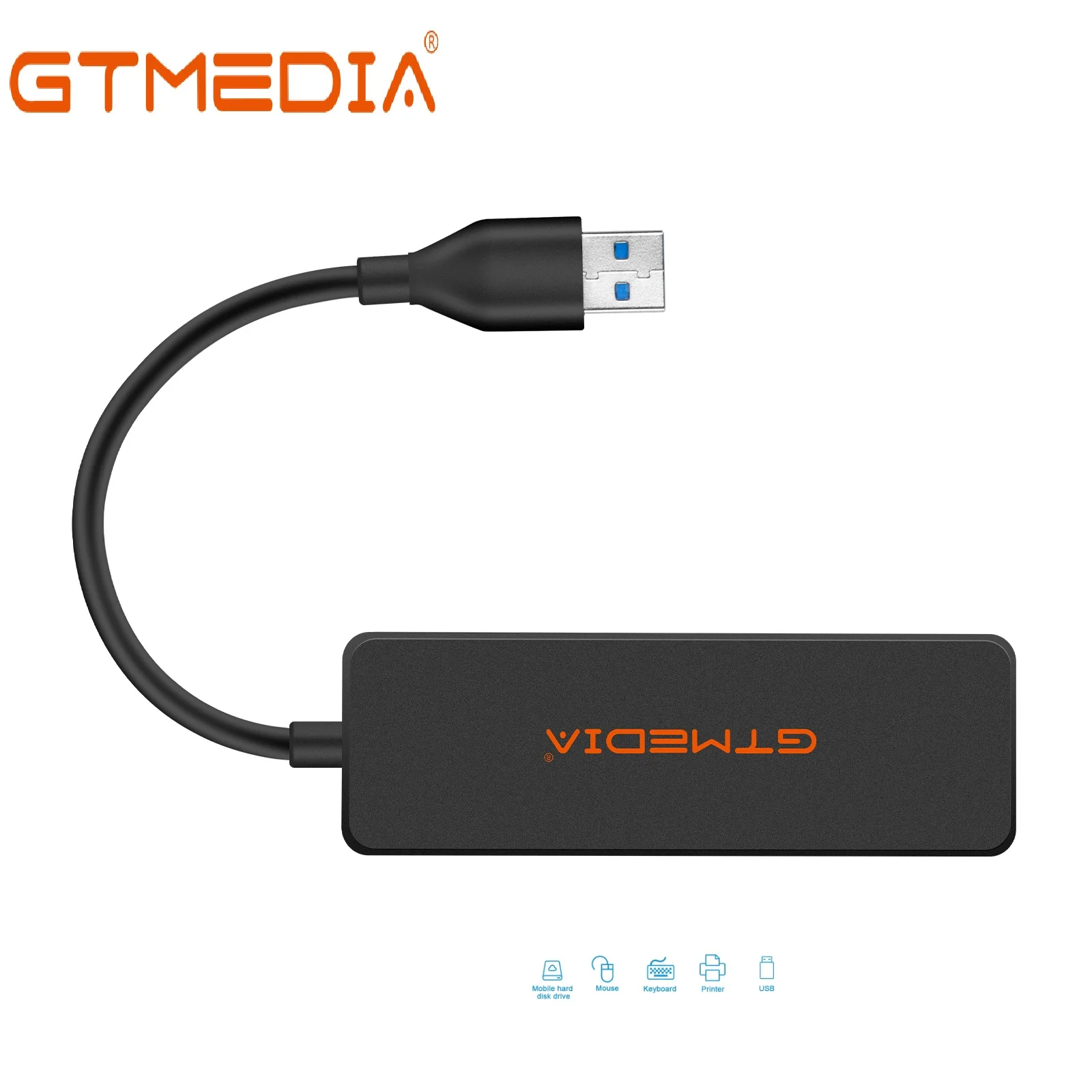 

GTMEDIA USB-A HUB 4-Way Plug And Play Standard USB3.0 Can Be Stable And High-Speed Transmission Compatible With Common Systems