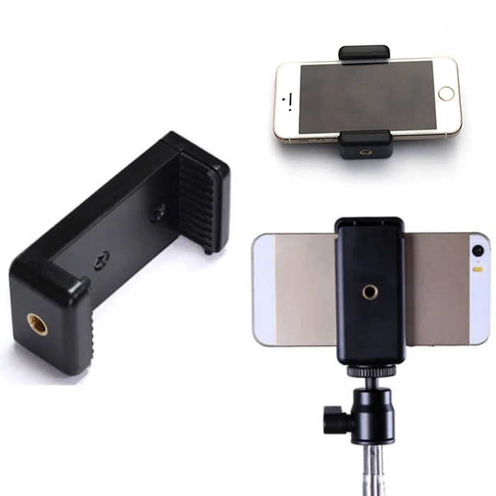 

Durable Mobile Phone Clip Adapter Universal For Tripod Monopod Holder Clamp Bracket Stand Holder Mount Black