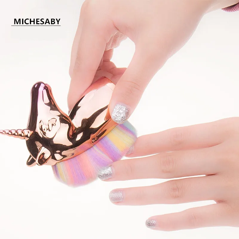 6 цветная Кисть для макияжа в виде единорога Рассыпчатая кисть пудры цвета