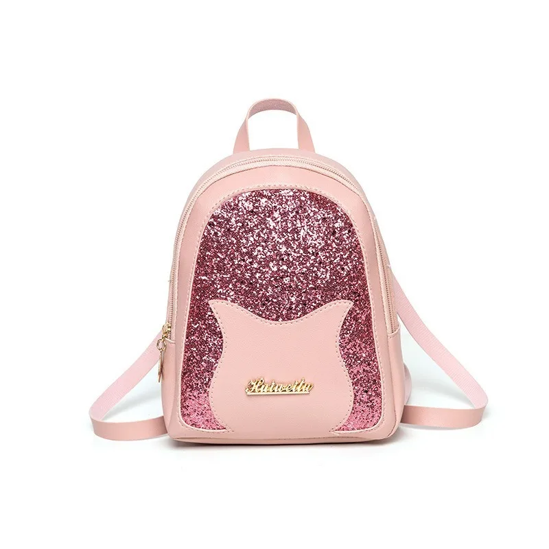 

Girl's Small Backpack 2021 Fashion Shining Sequin Shoulder Designer Bag Women Multi-Function Mini Back Pack for Teenage Girls