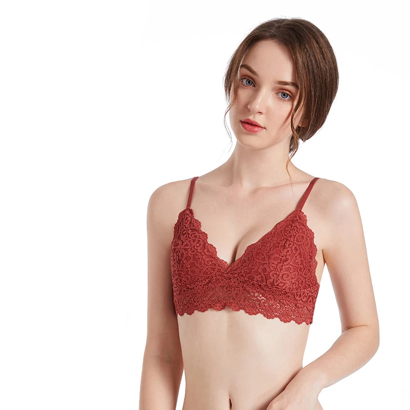 

Lace Sexy Push Up Bra for Women French Olive Cup Bralette Underwear Comfot Lingerie Crop Top Female Wireless Lady Brassiere