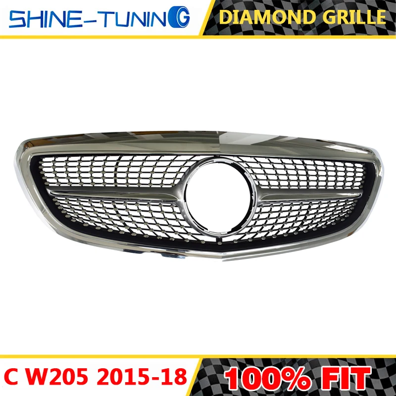 Алмазная решетка для mercedes C Class w205 Классическая модель радиатора C180 C200 C250 c300 2015-18 |