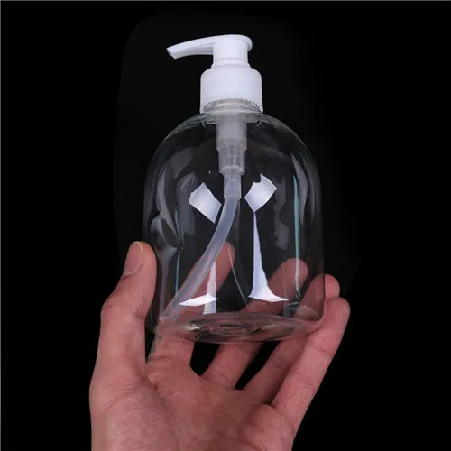 

500ml Cleanser Bottles Clear Make Up Shampoo Lotion Containers Plastic Bathroom Hotel Liquid Soap Dispenser Hand Pump