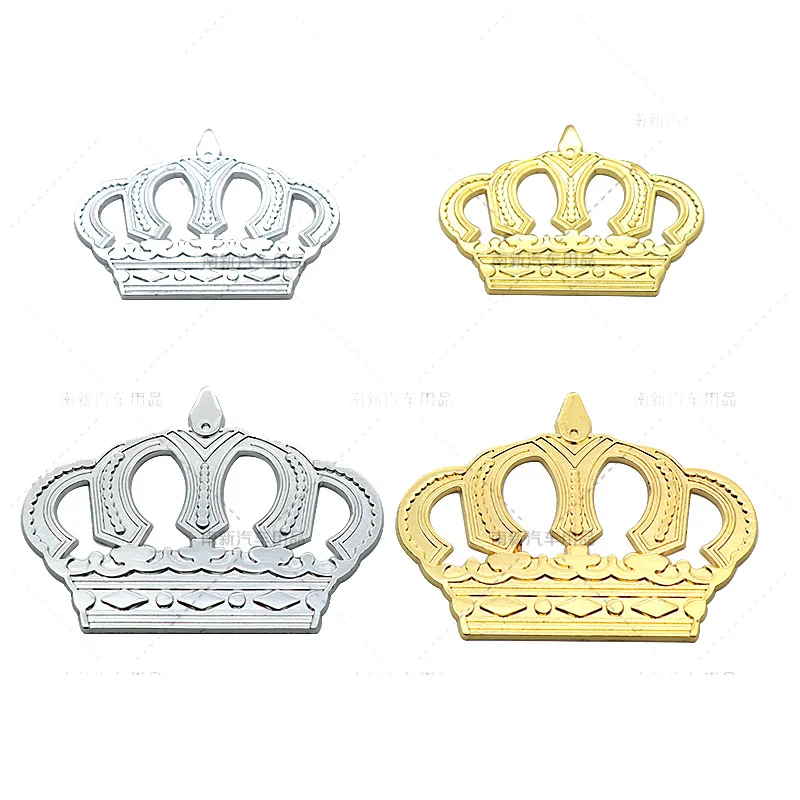 1 шт. металлический значок с рисунком короны автомобиля серебристый/Золотой