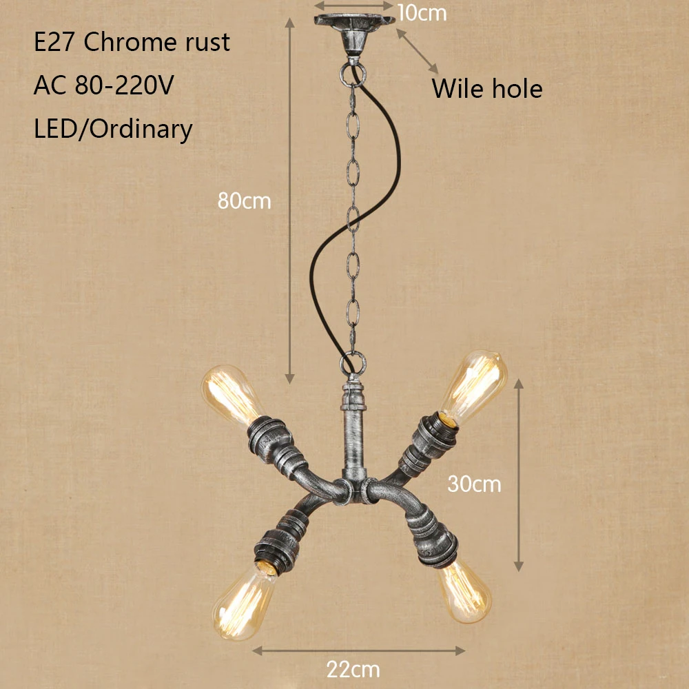 Винтажные классические Серебряные подвесные светильники iorn в американском