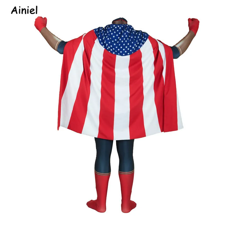 Мальчишки Homelander Косплэй костюм красного дерева мантии Для мужчин 3D лайкра зентай