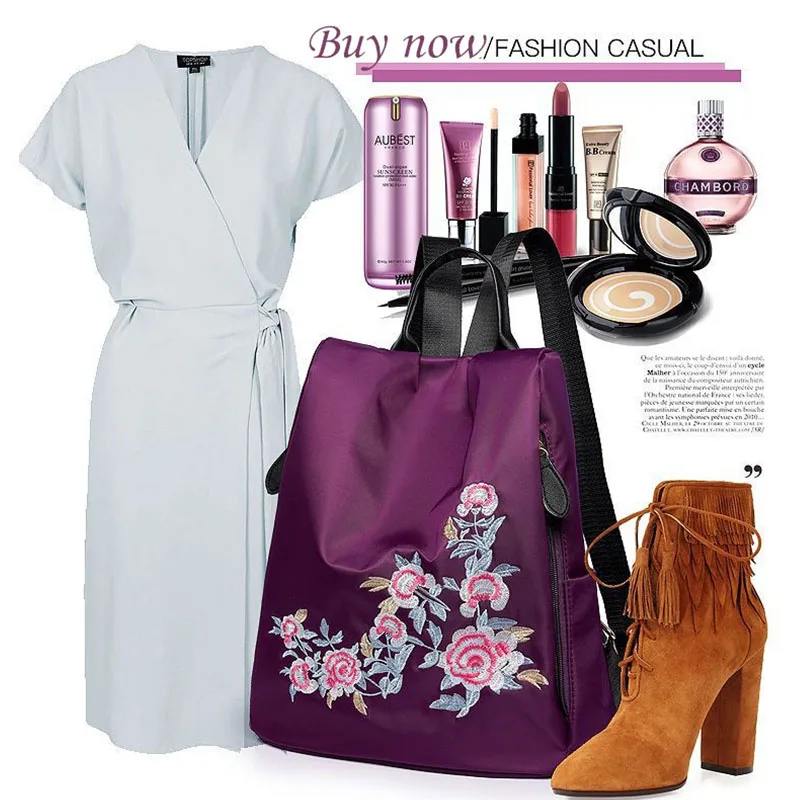 Модный этнический женский рюкзак с вышивкой LISM Большая вместительная сумка