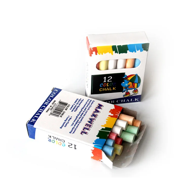 12 шт./лот беспыльная меловая ручка мелки для рисования доски 6 видов цветов