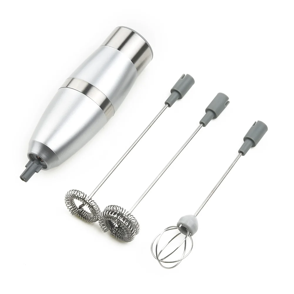 

Electric Milk Frother Coffee Drink Foamer Whisk Mixer Stirrer Coffee Eggbeater Host+Single Double Layer Whisk Head